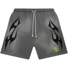 Hellstar Studios Flame Shorts Grau & Grün