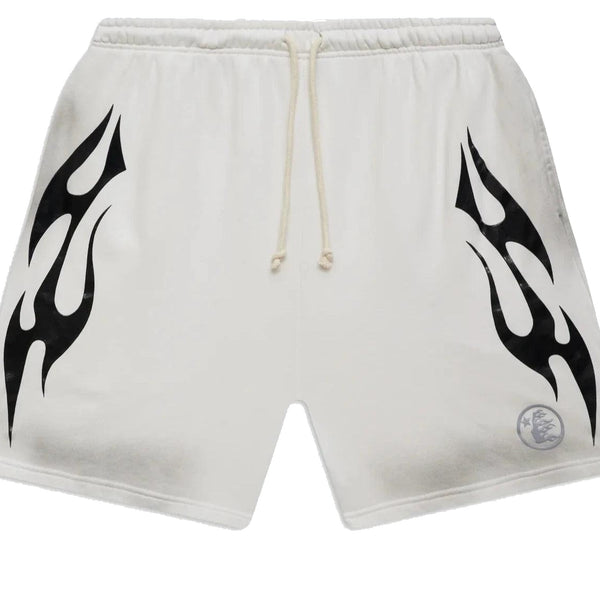 Hellstar Flame Shorts White & Grey