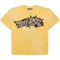 Hellstar Maglietta con Stampa Crepata Gialla
