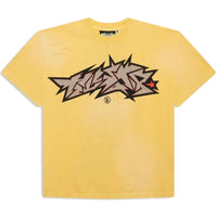 Hellstar Gelb-Crack-Print T-Shirt