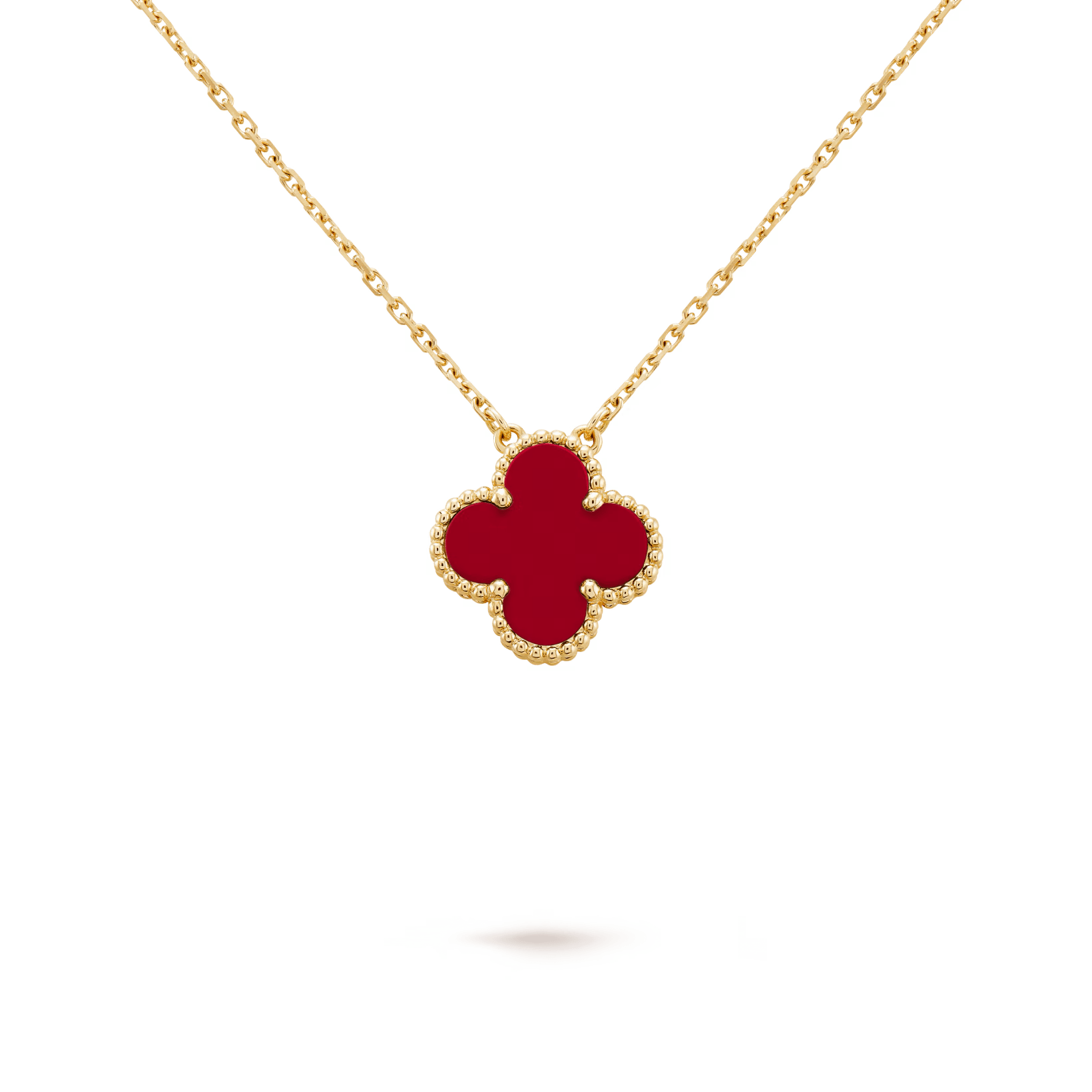 Van Cleef & Arpels Vintage Alhambra pendant 18K yellow gold, Carnelian