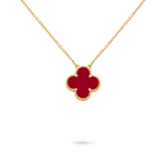 Van Cleef & Arpels Vintage Alhambra pendant 18K yellow gold, Carnelian - Image 2