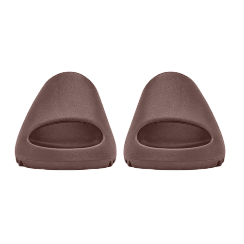 Pair of brown slippers on a white background