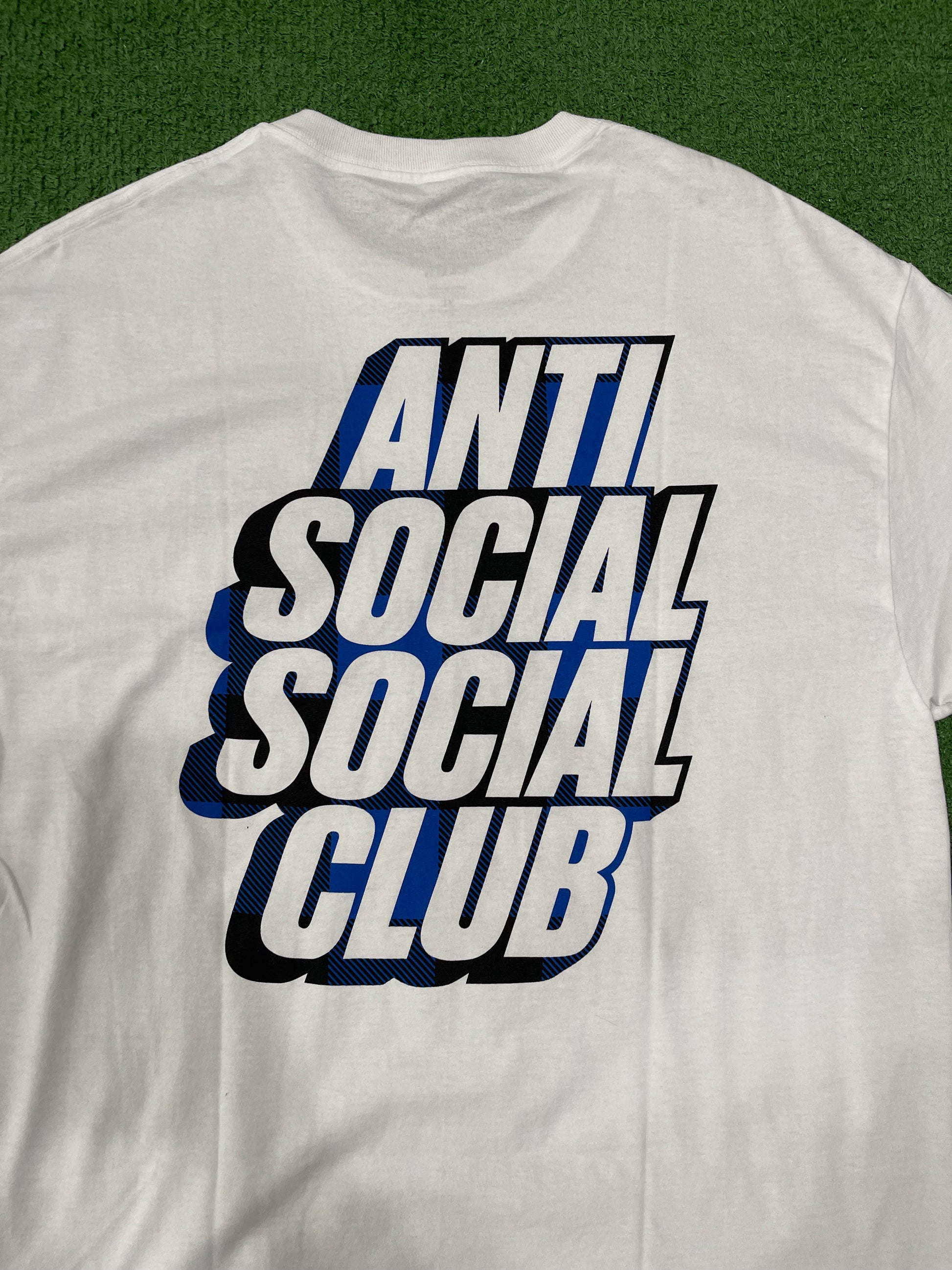 Anti Social Social Club Plaid Blue Tee White, T-Shirt - Supra Sneakers