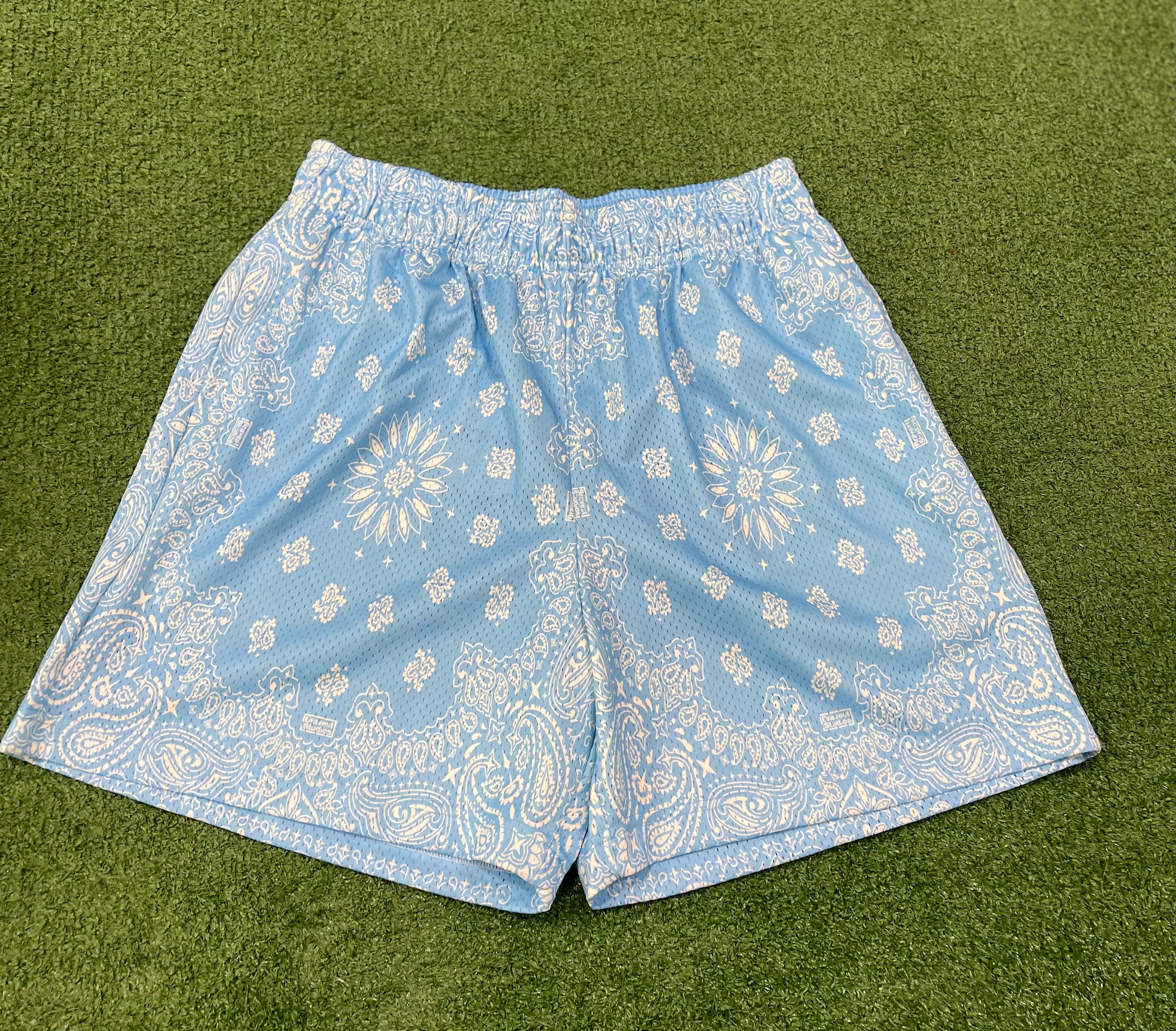 Bravest Studios Sky Blue Paisley Shorts, Shorts - Supra Sneakers