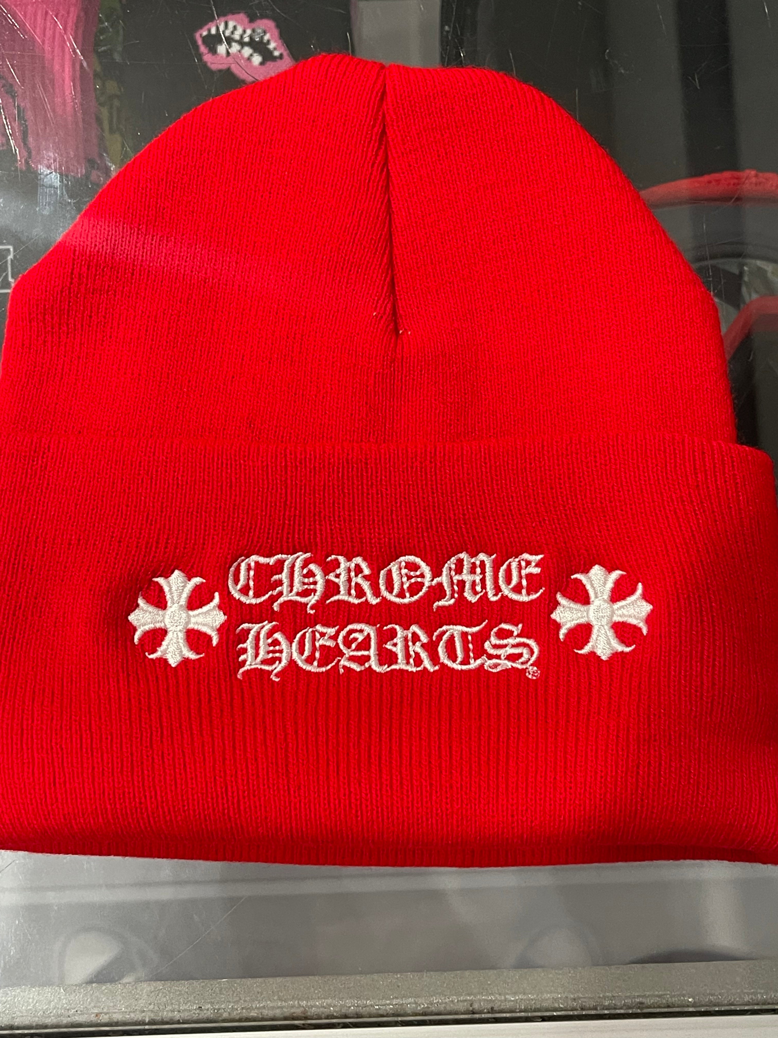 Chrome Hearts Logo Beanie Red, Hat - Supra Sneakers