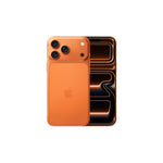 Orange smartphone with Apple logo on a white background - Image 1