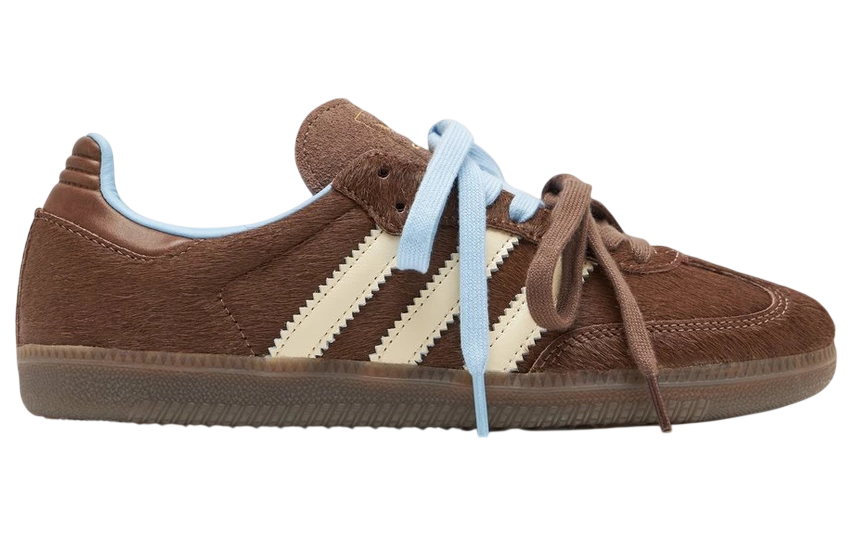 Adidas Samba OG Dark Brown Cream Blue Pony Hair (Women's)