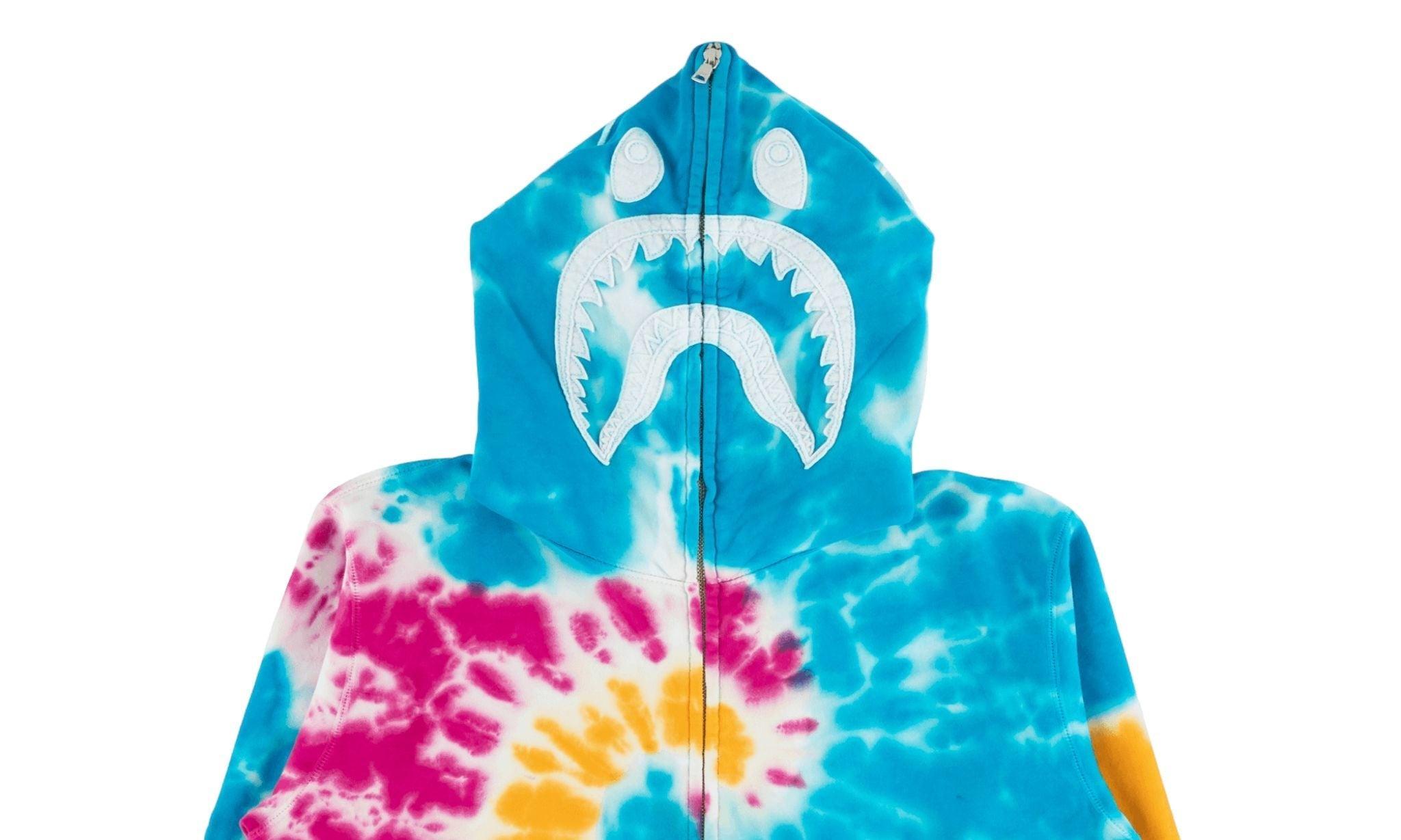 Ladies Bape Tie Dye Shark Zip Up Hoodie (W) - Supra Sneakers