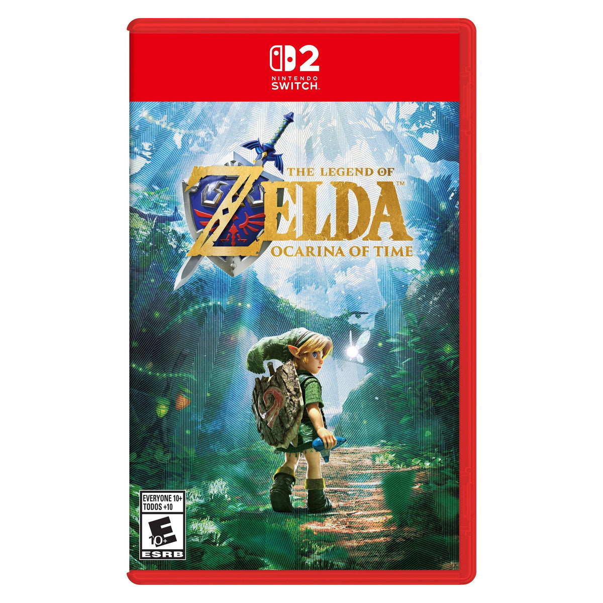 The Legend of Zelda Ocarina of Time Nintendo Switch 2 boxed game with textured foil cover art