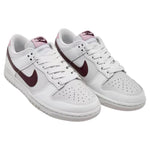 White sneakers with maroon swoosh logo on a white background - Image 2
