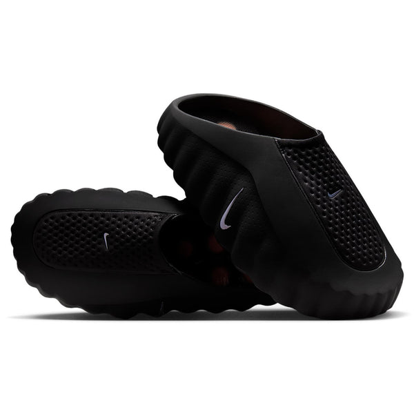 Nike Mind 001 Slide Black Chrome — pair, angled