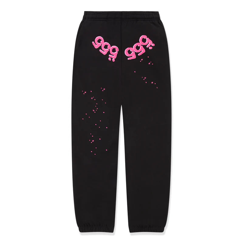 Sp5der Angel Number Sweatpant Black & Pink