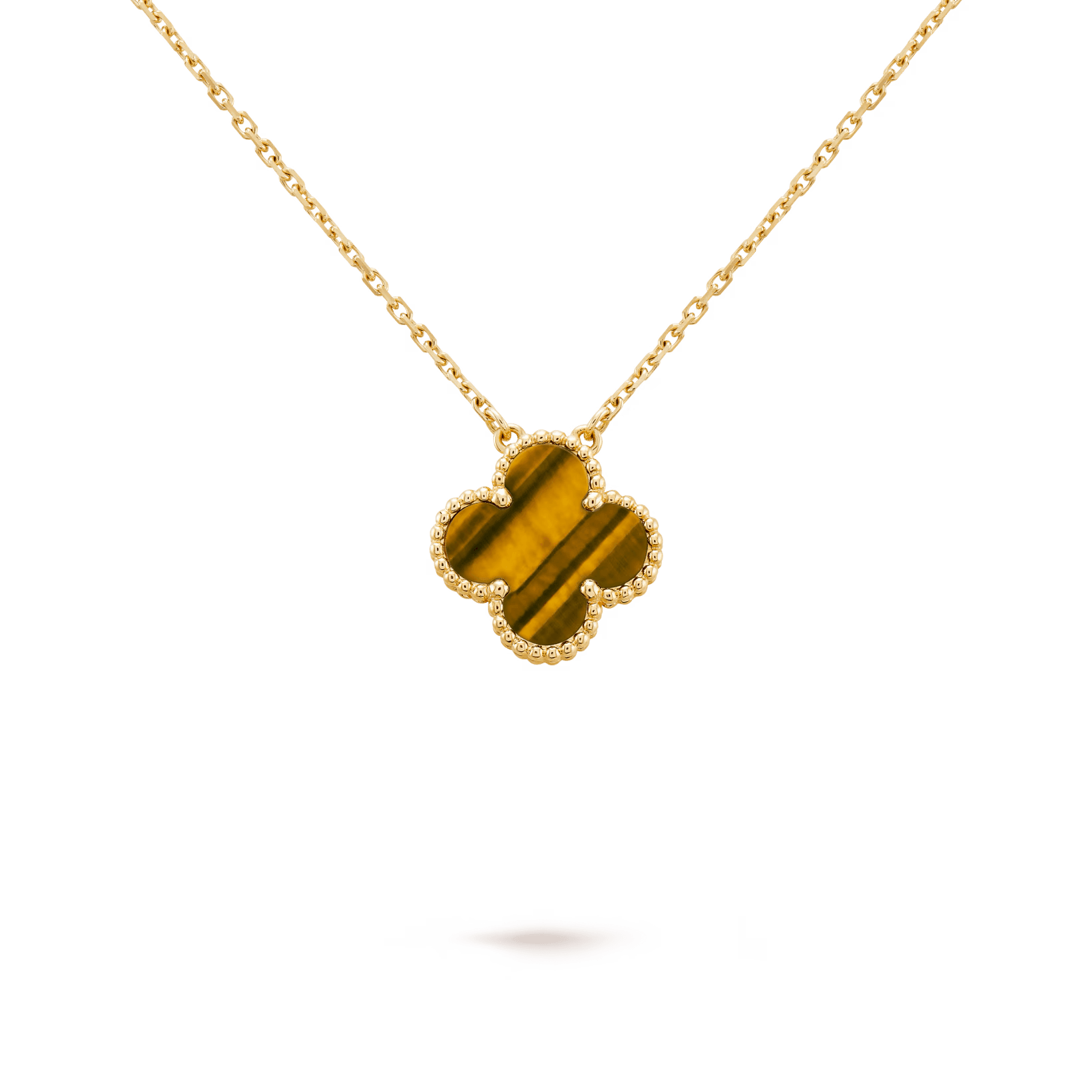 Van Cleef & Arpels Vintage Alhambra pendant 18K yellow gold, Tiger Eye