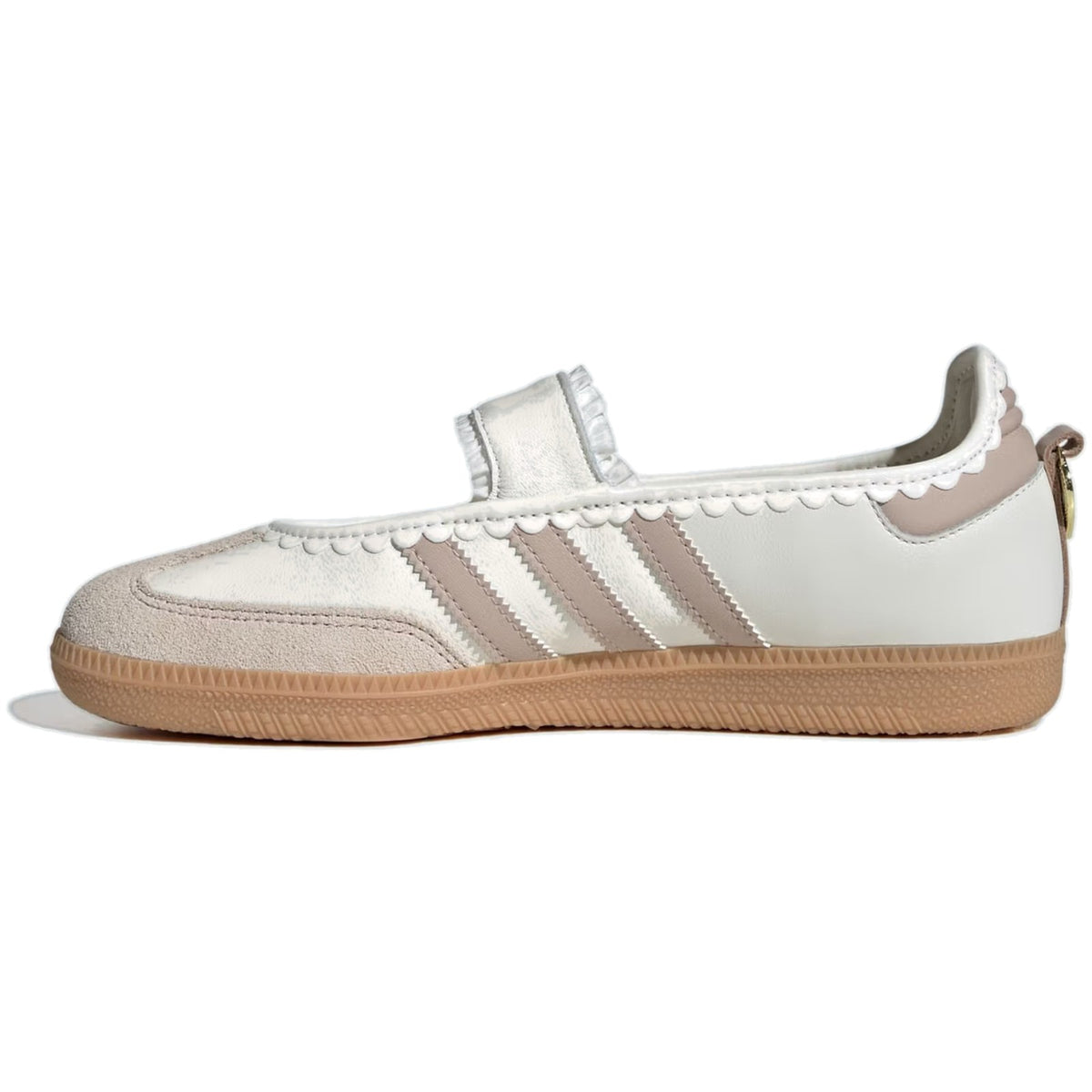 Adidas Samba Jane Ruffle Pack White Pink Gum side profile, women's