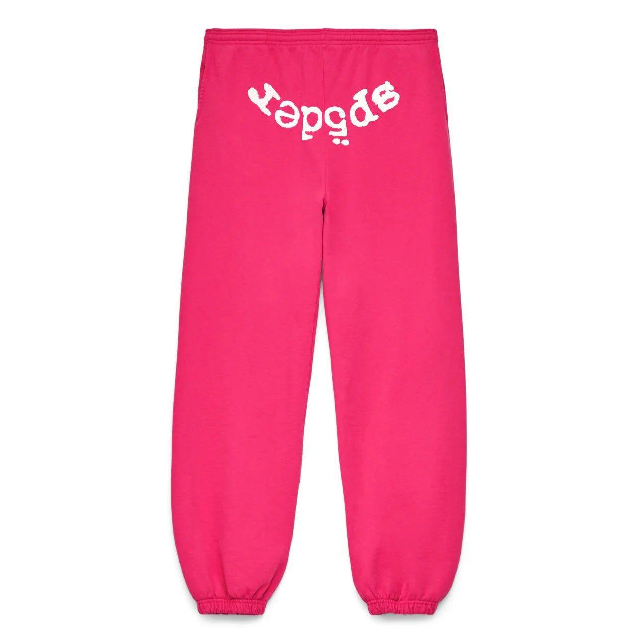 Sp5der Legacy Web Sweatpants Pink & White - Sneakersbe Sneakers Sale Online