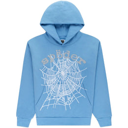 Sp5der OG Web V2 Felpa con Cappuccio Blu Polvere