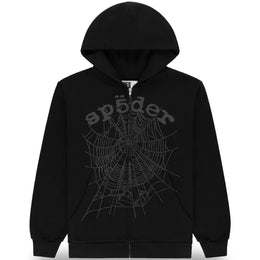 Sp5der OG Web V2 Phantom Felpa con cerniera e cappuccio nera