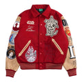 Blouson Letterman Star Wars x Rébellion du Régime Civil Rouge foncé et Sable
