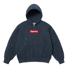 Supreme MM6 Maison Margiela Felpa con cappuccio con cerniera con logo Box, colore blu navy