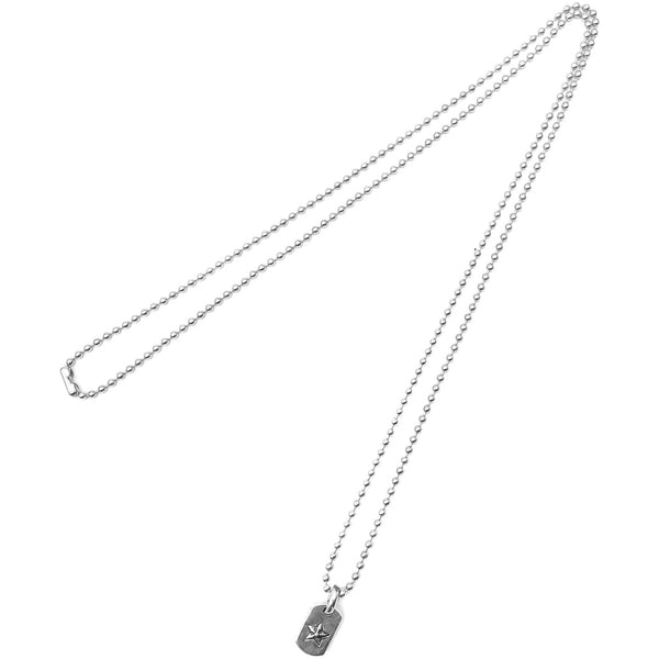 Chrome Hearts Tiny Star Dog Tag necklace in sterling silver on a 75 cm chain