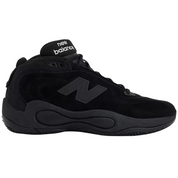 Black high-top sneaker with New Balance logo on a white background