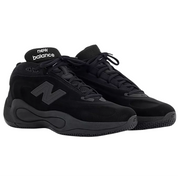 Black New Balance sneakers on a white background