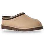 Beige UGG slipper with brown trim on a white background - Image 2