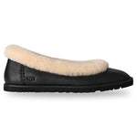 Black slipper with beige fur lining on a white background - Image 1