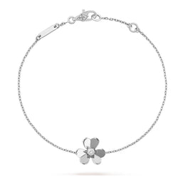 Bracciale Van Cleef & Arpels Frivole, modello mini in oro bianco 18K con diamante