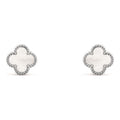 Van Cleef & Arpels Sweet Alhambra Ohrstecker aus 18K Weißgold, Perlmutt