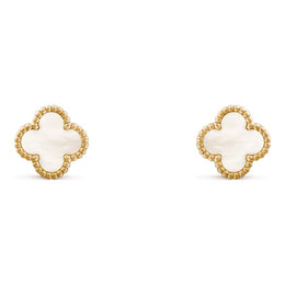 Van Cleef & Arpels Orecchini a bottone Sweet Alhambra in oro giallo 18K e madreperla