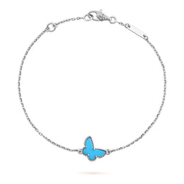 Bracciale Van Cleef & Arpels Sweet Butterflies in oro bianco 18K, Turchese