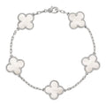 Bracciale Van Cleef & Arpels Vintage Alhambra, 5 motivi in oro bianco 18K, madreperla
