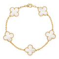 Bracciale Van Cleef & Arpels Vintage Alhambra, 5 motivi in oro giallo 18K, madreperla