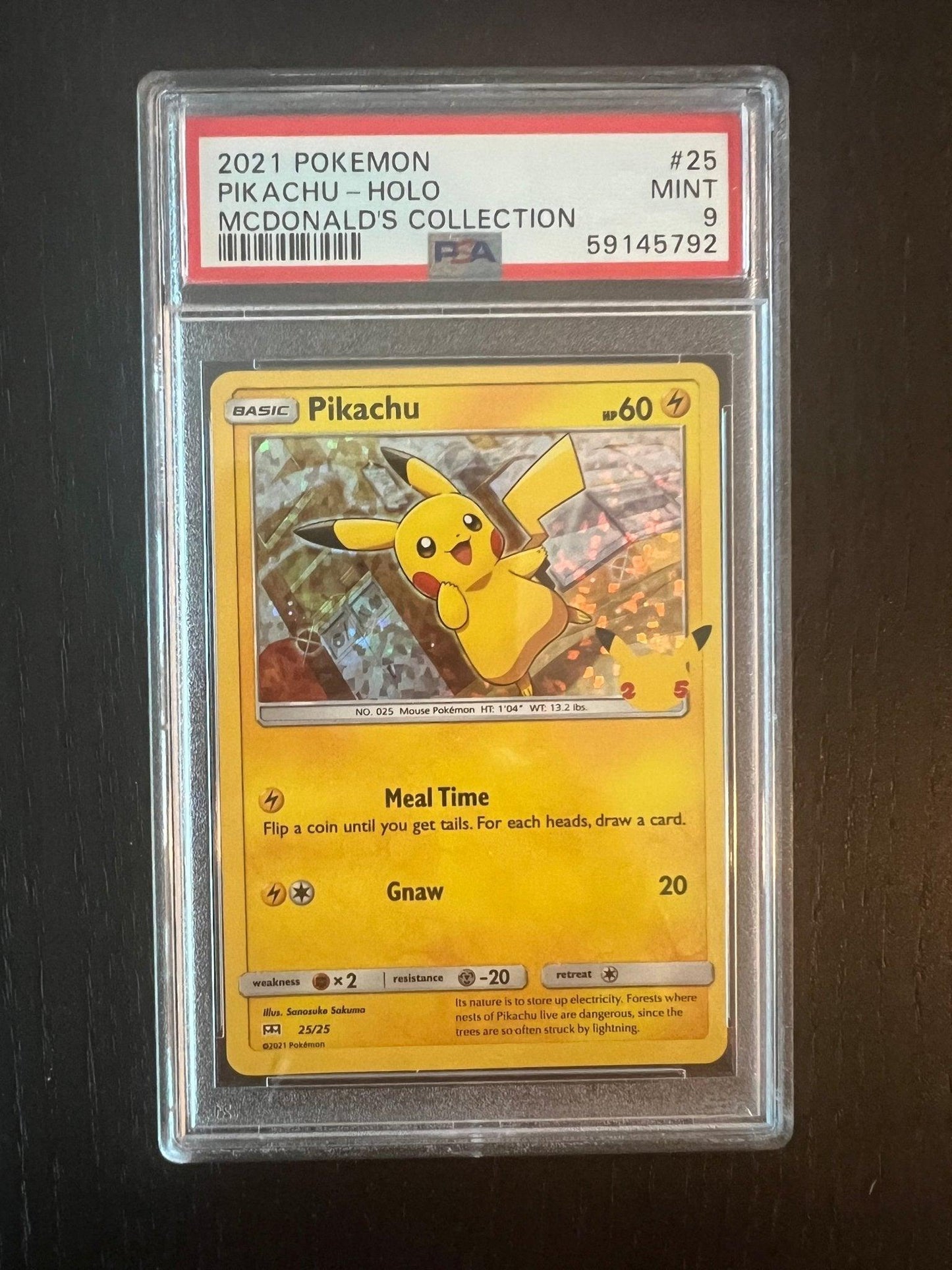 2021 Pokemon Pikachu Holo | McDonald's Collection #25 - PSA 9 MINT - Supra Sandals Sneakers