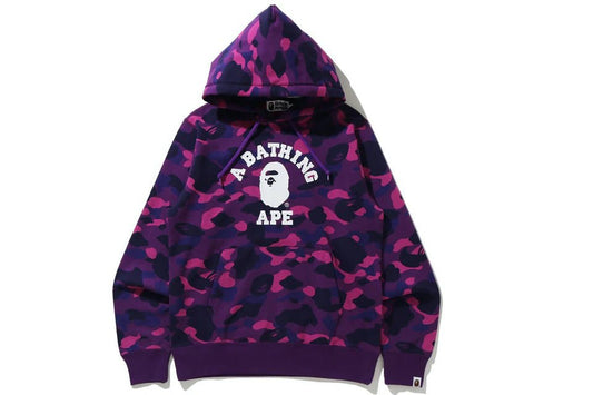 A Bathing Ape BAPE Color Camo College Pullover Hoodie Purple - Sneakersbe Sneakers Sale Online