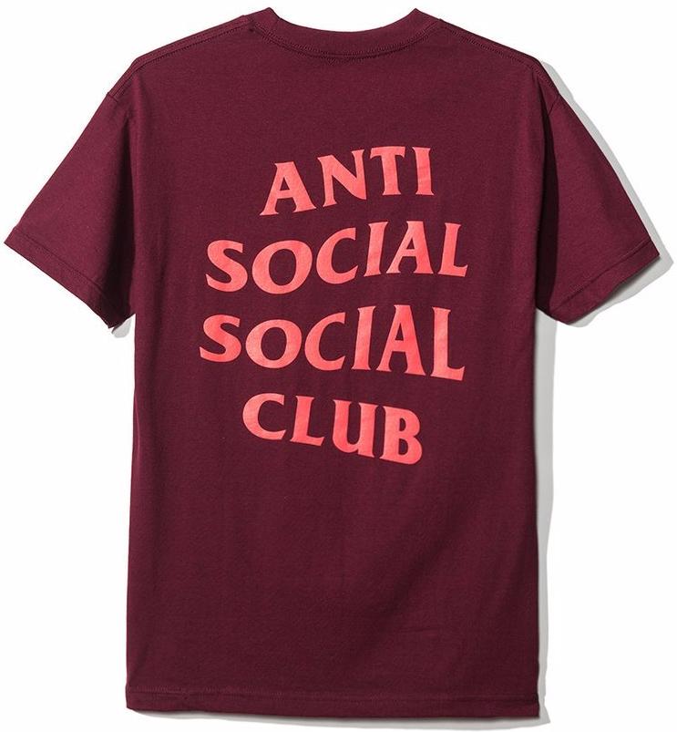 Anti Social Social Club Logo Tee - Maroon - Supra Sneakers