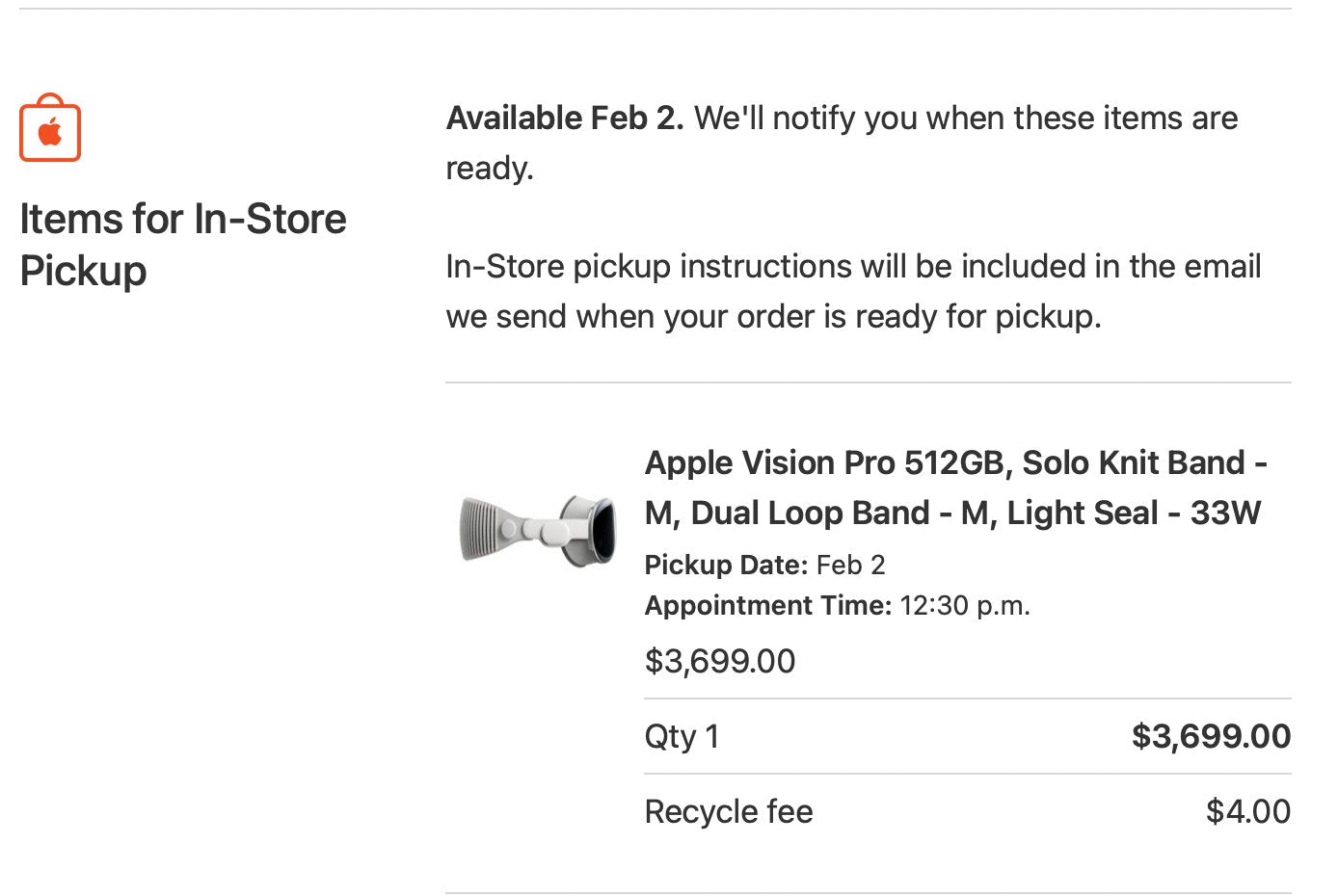 Apple Vision Pro 512GB, Solo Knit Band - M, Dual Loop Band - M, Light Seal - 33W (Pre-Order) - Paroissesaintefoy Sneakers Sale Online