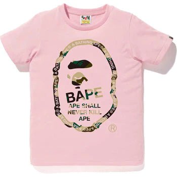 Bape 1st Camo Text Ape Head Tee Ladies Pink / Yellow - Supra Sneakers