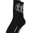 BAPE Schwarze Socken mit weißem rundem Affen-Logo