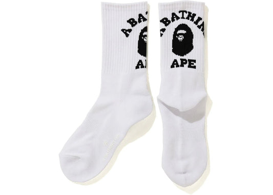 BAPE College Socks White Black - Sneakersbe Sneakers Sale Online