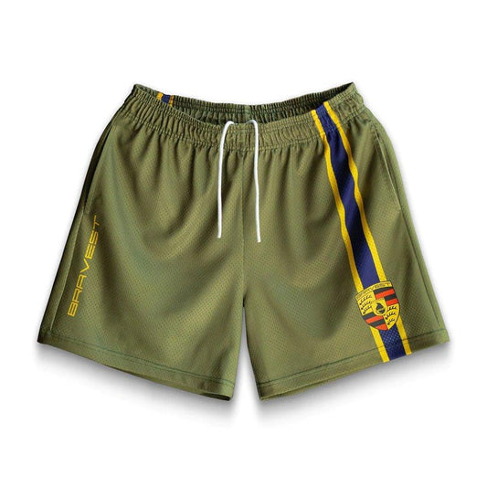 Bravest Studios Olive Racing Shorts - Supra Sneakers