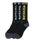 Chrome Hearts 3 Pack CH Logo Socks Black - Supra Sneakers - Image 1