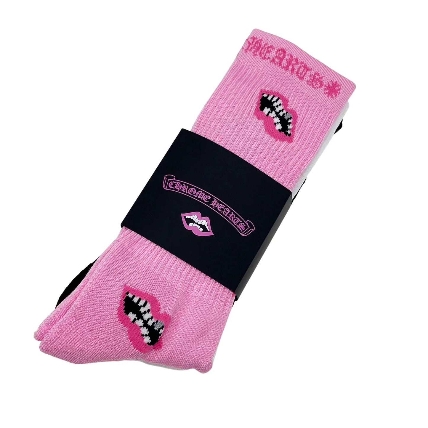 Chrome Hearts 3-Pack Chomper Socks Pink/ White/ Black - Supra Sneakers