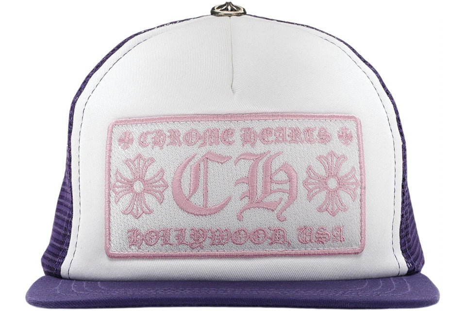 Chrome Hearts CH Hollywood Trucker Hat Purple / White / Pink - Supra Sneakers