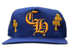 Chrome Hearts Leather Patches Snapback Hat Blue / Yellow - Supra Sneakers - Image 1