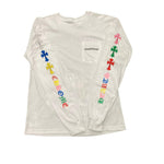 Chrome Hearts Multi Color Cemetery L/S T-Shirt White - Supra Sneakers - Image 2
