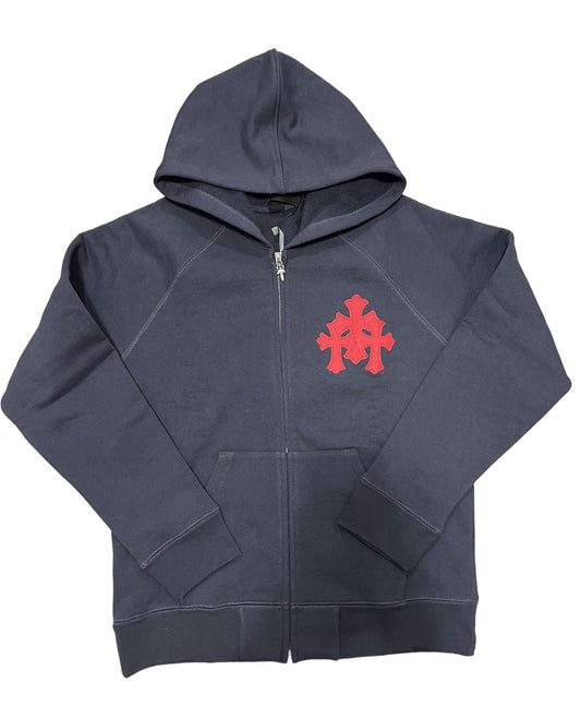 Chrome Hearts Paper Jam Cross Hoodie Navy / Red - Supra boots Sneakers