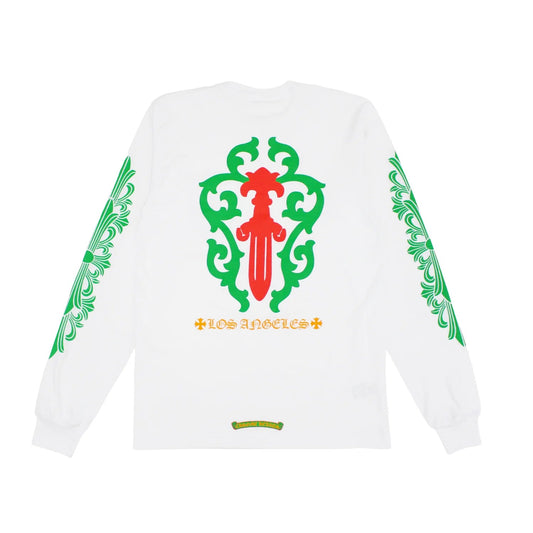 Chrome Hearts Red / Green Dagger L/S T-shirt White - Supra boots Sneakers